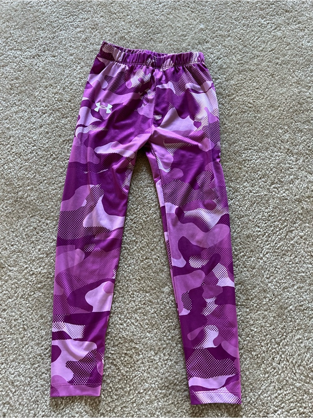 Under Armour Pink Purple Camo Girls' Leggings